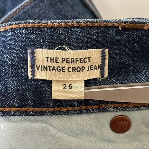Madewell The Perfect Vintage Crop Button Front High Rise Jean Barnsdale Wash 26 - Picture 15 of 16
